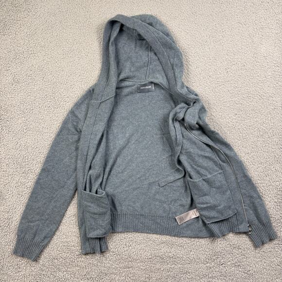 Zadig & Voltaire Cashmere Sweater Womens Small Blue Cassy Star Patch Zip Hoodie - Picture 2 of 16